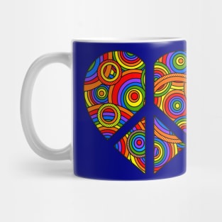 Rainbow Peace and Love Art Mug